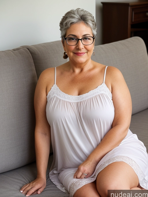 related ai porn images free for 70s Jewish Chubby Thick Busty Glasses Big Ass Ponytail Chemise Dress Nightgown Detailed Short Couch Close-up View