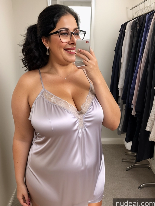 related ai porn images free for 70s Jewish Chubby Busty Glasses Ponytail Chemise Dress Nightgown Detailed Laughing Satin Transparent Changing Room Black Hair Fat