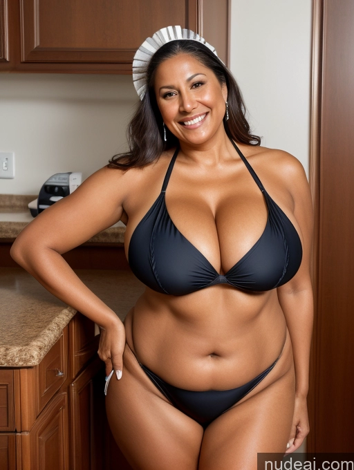 related ai porn images free for One Busty Huge Boobs Thick Tanned Skin 60s Native American Front View Maid Microkini Thong Laughing