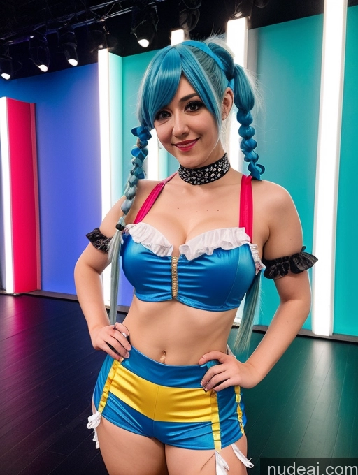 related ai porn images free for Cosplay Blue Hair Pigtails Stage
