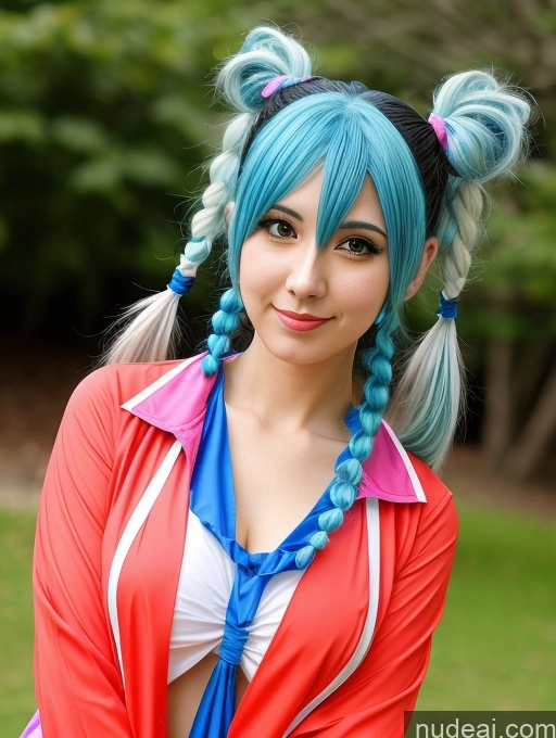 related ai porn images free for Cosplay Blue Hair Pigtails