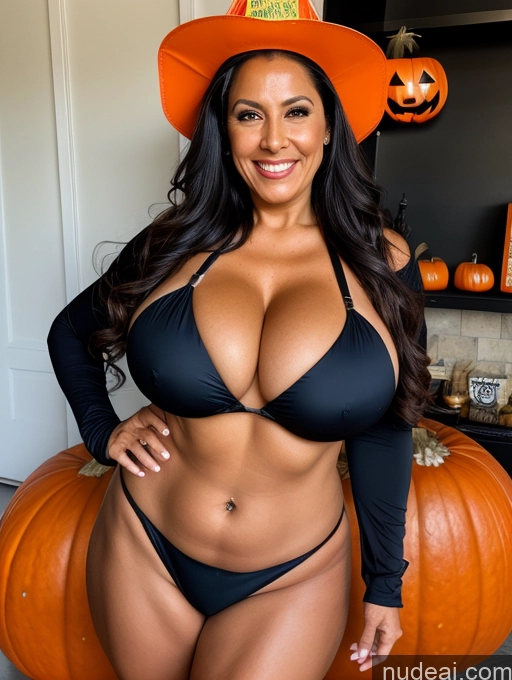 related ai porn images free for One Busty Huge Boobs Thick Tanned Skin Laughing Front View Microkini Thong Brazilian 70s Halloween Witch Firefighter