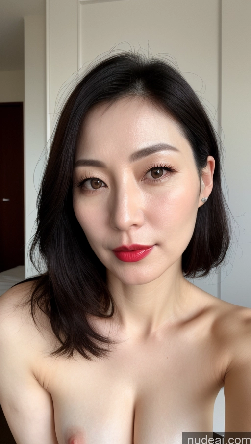 related ai porn images free for Woman One Lipstick Fairer Skin 40s Black Hair Korean Close-up View Beautiful Perfect Boobs