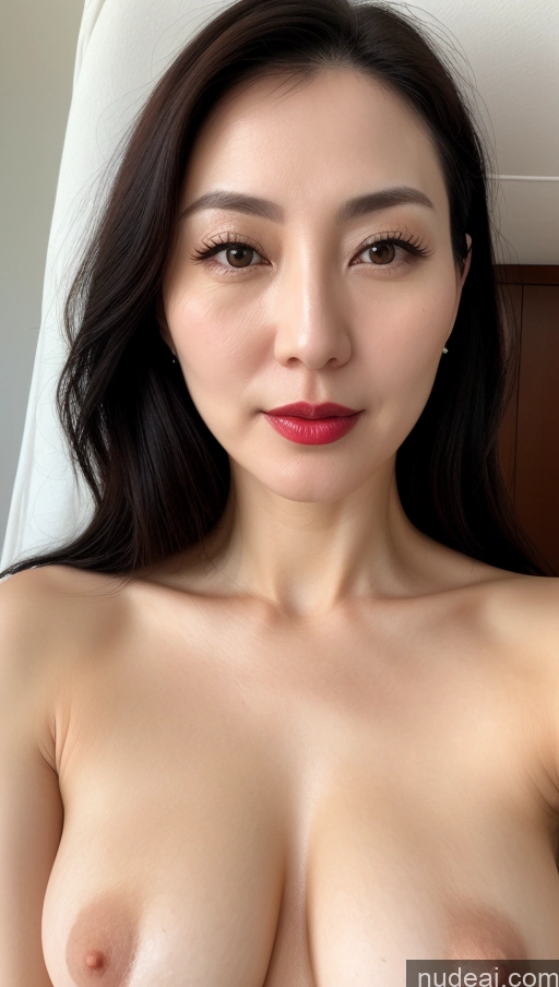 related ai porn images free for Woman One Lipstick Fairer Skin 40s Black Hair Korean Close-up View Beautiful Perfect Boobs