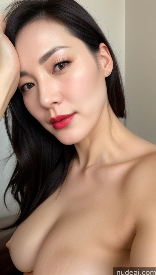 related ai porn images free for Woman One Lipstick Fairer Skin 40s Black Hair Korean Close-up View Beautiful Perfect Boobs