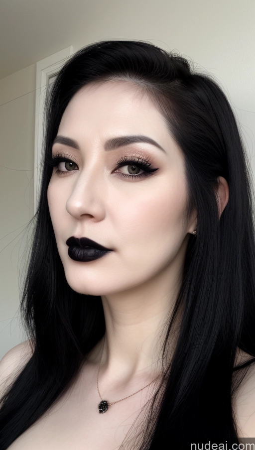 related ai porn images free for Woman One Lipstick Fairer Skin 40s Black Hair Korean Close-up View Beautiful Perfect Boobs Goth