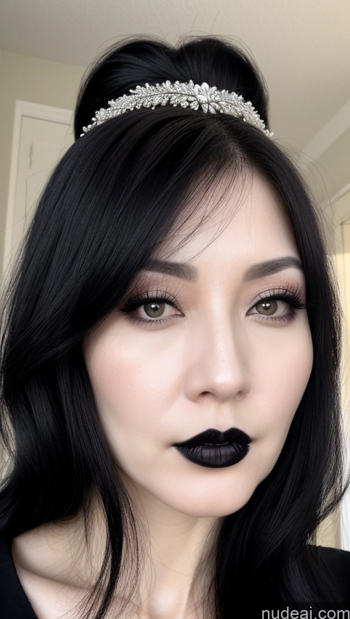 related ai porn images free for Woman One Lipstick Fairer Skin 40s Black Hair Korean Close-up View Beautiful Perfect Boobs Goth