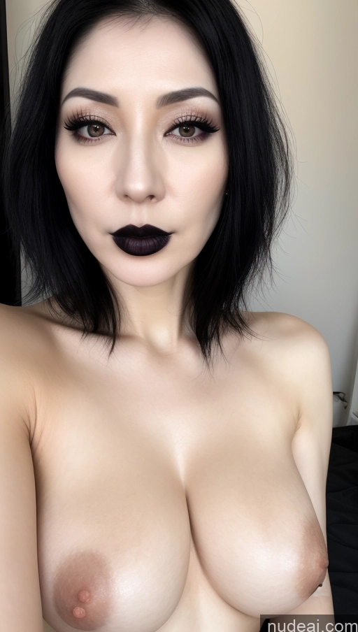 related ai porn images free for Woman One Lipstick Fairer Skin 40s Black Hair Korean Beautiful Perfect Boobs Close-up View Nude Goth