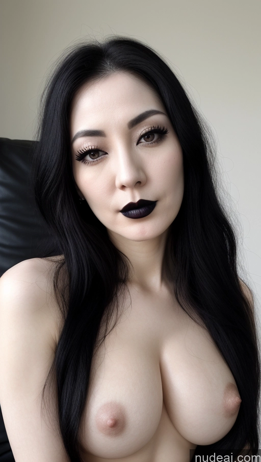 related ai porn images free for Woman One Lipstick Fairer Skin 40s Black Hair Korean Beautiful Perfect Boobs Close-up View Nude Goth
