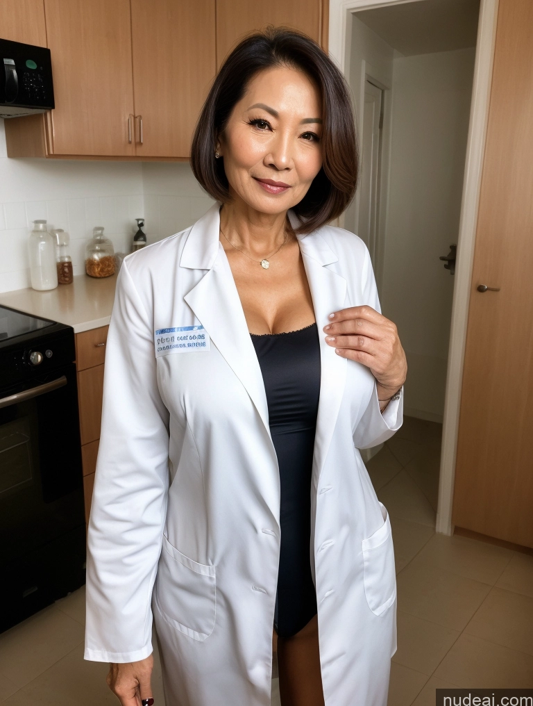 related ai porn images free for Milf Two Busty Perfect Boobs Beautiful Perfect Body 70s Bobcut Chinese Kitchen Bra Doctor Lab Coat Stylish Suit Cleavage Detailed Sexy Face Dark Lighting Partially Nude