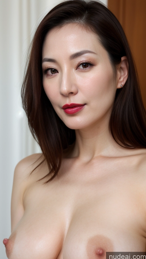 related ai porn images free for Woman One Lipstick Fairer Skin 40s Korean Beautiful Perfect Boobs Close-up View Brunette