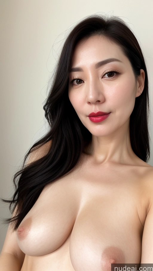 related ai porn images free for Woman One Lipstick Fairer Skin 40s Korean Beautiful Perfect Boobs Close-up View Black Hair