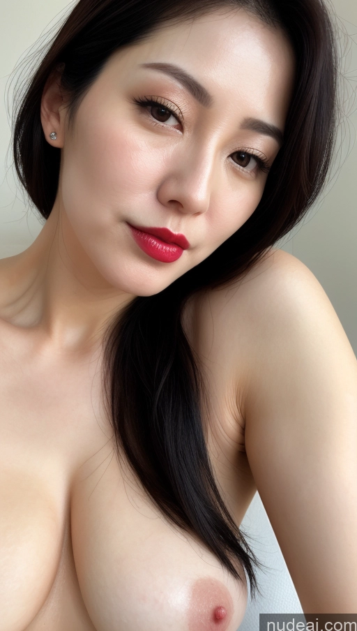 related ai porn images free for Woman One Lipstick Fairer Skin 40s Korean Beautiful Perfect Boobs Close-up View Black Hair