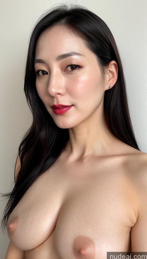 related ai porn images free for Woman One Lipstick Fairer Skin 40s Korean Beautiful Perfect Boobs Close-up View Black Hair