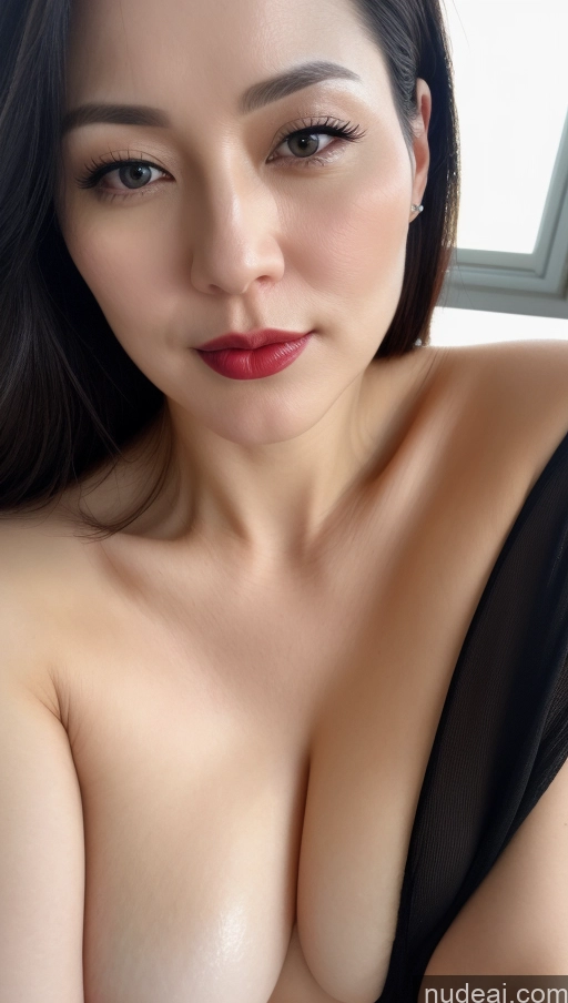 related ai porn images free for Woman One Lipstick Fairer Skin 40s Korean Beautiful Perfect Boobs Close-up View Black Hair
