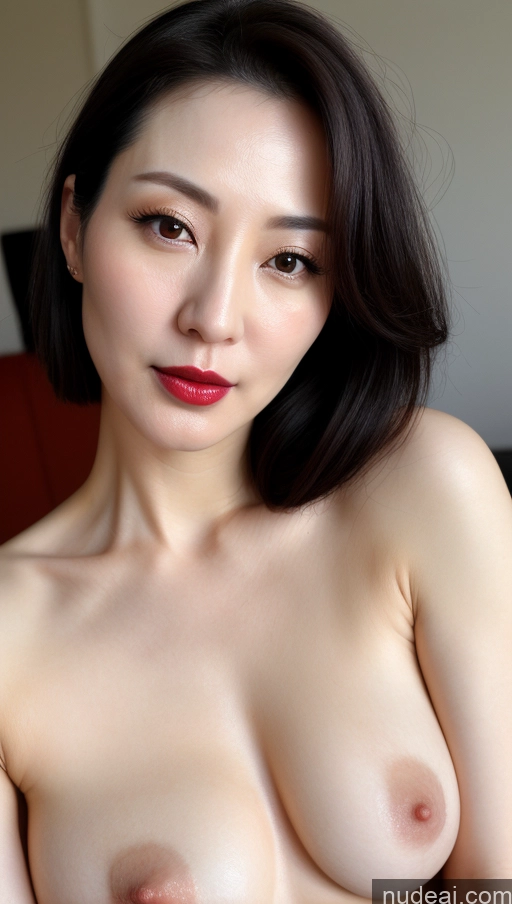 related ai porn images free for Woman One Lipstick Fairer Skin 40s Korean Beautiful Perfect Boobs Close-up View Black Hair