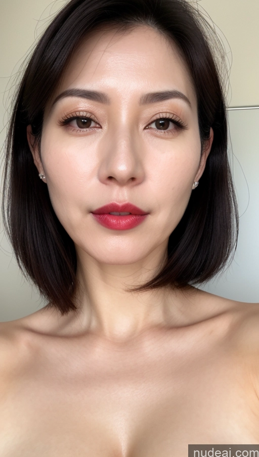 related ai porn images free for Woman One Lipstick Fairer Skin 40s Korean Beautiful Perfect Boobs Close-up View Black Hair