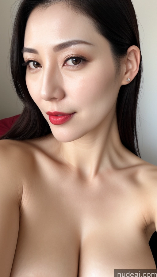 related ai porn images free for Woman One Lipstick Fairer Skin 40s Korean Beautiful Perfect Boobs Close-up View Black Hair
