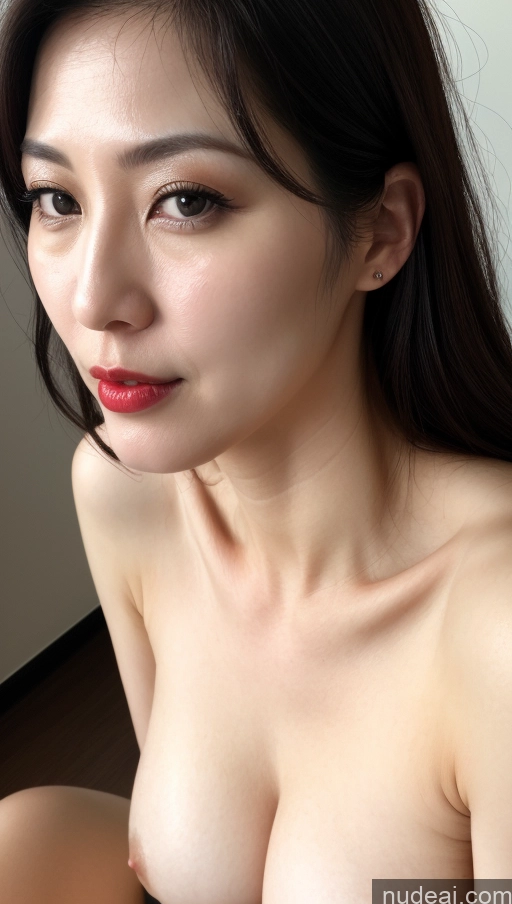 related ai porn images free for Woman One Lipstick Fairer Skin 40s Korean Beautiful Perfect Boobs Close-up View Black Hair