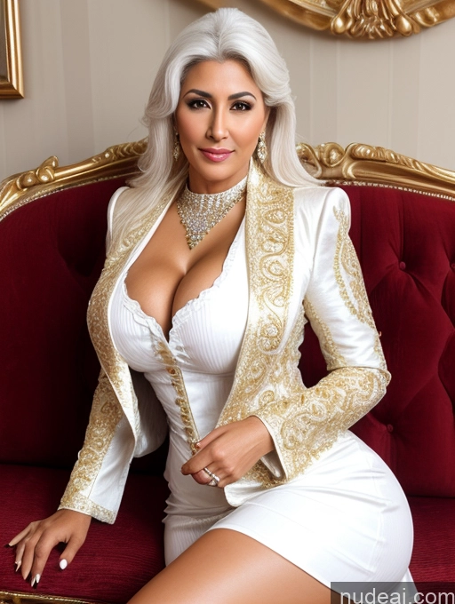 related ai porn images free for Dark Skin Tanned Skin Milf Busty Beautiful Big Ass Skinny Thick 30s Sexy Face White Hair Long Hair Arabic 3d Couch Front View Dress Stylish Tailcoat Victorian Diamond Jewelry Detailed
