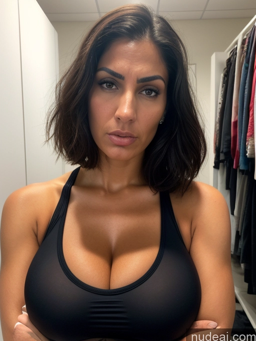 related ai porn images free for Pantyhose Tank Top Huge Boobs Tall Tanned Skin Black Hair Cleavage Bright Lighting Jewish Spandex Tattoos Sad Front View Angry Bobcut Serious Sexy Face Woman 30s Changing Room