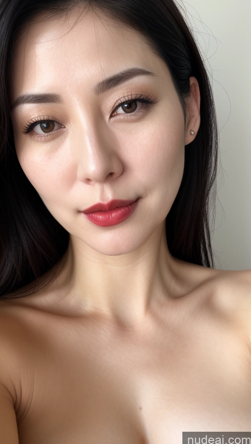 related ai porn images free for Woman One Lipstick Fairer Skin 40s Korean Beautiful Perfect Boobs Close-up View Black Hair