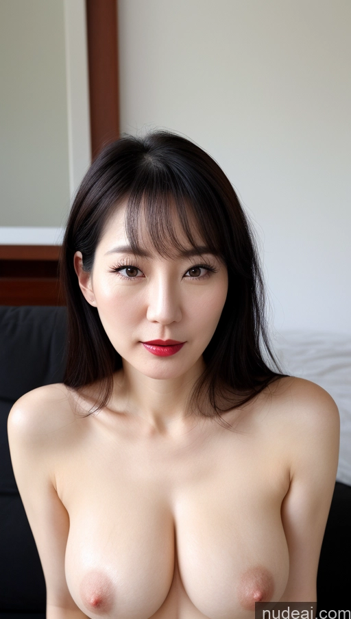 related ai porn images free for Woman One Lipstick Fairer Skin 40s Korean Beautiful Perfect Boobs Close-up View Black Hair