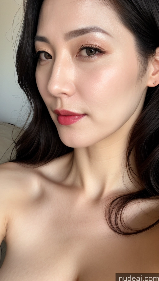 related ai porn images free for Woman One Lipstick Fairer Skin 40s Korean Beautiful Perfect Boobs Close-up View Black Hair
