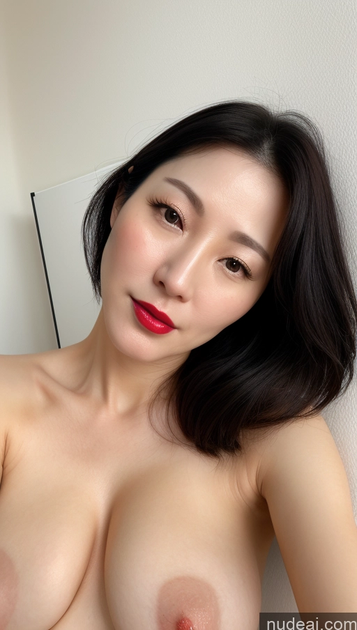 related ai porn images free for Woman One Lipstick Fairer Skin 40s Korean Beautiful Perfect Boobs Close-up View Black Hair