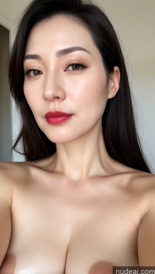 related ai porn images free for Woman One Lipstick Fairer Skin 40s Korean Beautiful Perfect Boobs Close-up View Black Hair