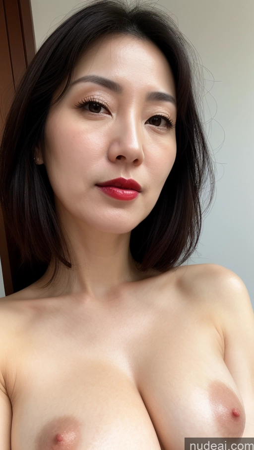 related ai porn images free for Woman One Lipstick Fairer Skin 40s Korean Beautiful Perfect Boobs Close-up View Black Hair