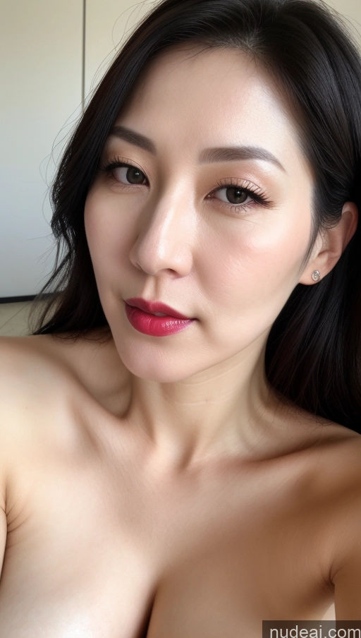 related ai porn images free for Woman One Lipstick Fairer Skin 40s Korean Beautiful Perfect Boobs Close-up View Black Hair