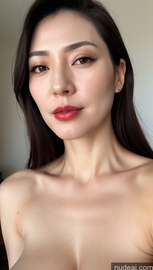 related ai porn images free for Woman One Lipstick Fairer Skin 40s Korean Beautiful Perfect Boobs Black Hair Close-up View