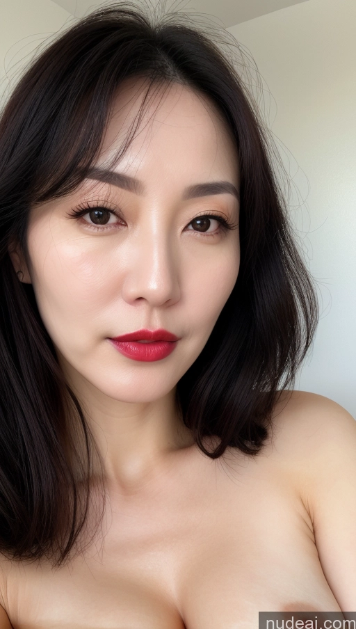 related ai porn images free for Woman One Lipstick Fairer Skin 40s Korean Beautiful Perfect Boobs Black Hair Close-up View