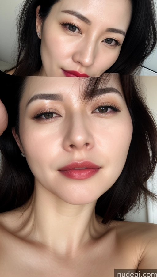 related ai porn images free for Woman One Lipstick Fairer Skin 40s Korean Beautiful Perfect Boobs Black Hair Close-up View