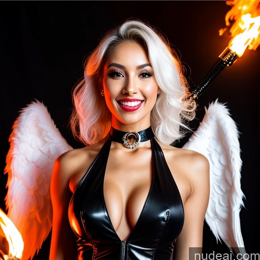 related ai porn images free for Miss Universe Model Small Tits Perfect Body 30s Ahegao Happy African White Hair Devil Choker Angel Hell