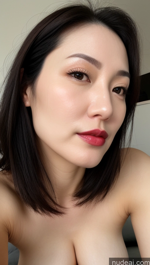 related ai porn images free for Woman One Lipstick Fairer Skin 40s Korean Beautiful Perfect Boobs Black Hair Close-up View