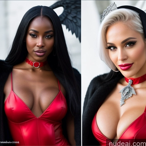 related ai porn images free for Miss Universe Model Small Tits Perfect Body 30s Ahegao Happy African White Hair Devil Choker Angel Hell