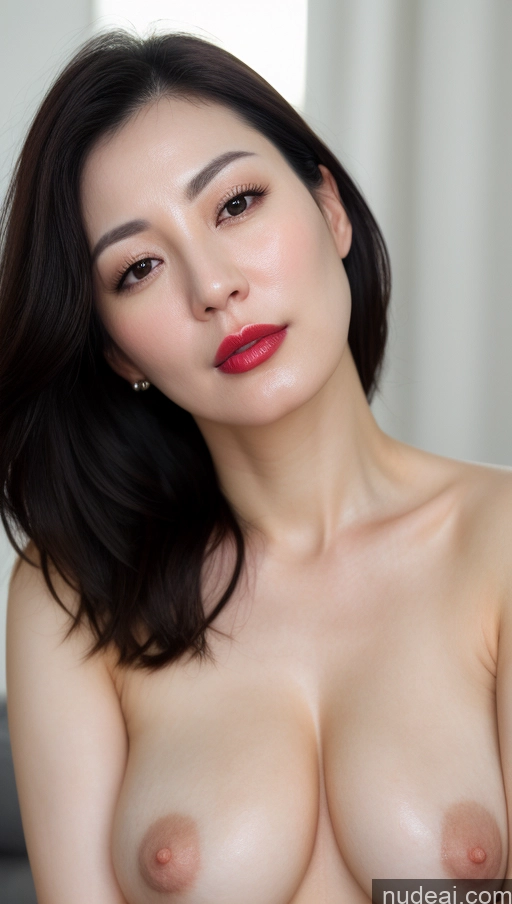 related ai porn images free for Woman One Lipstick Fairer Skin 40s Korean Beautiful Perfect Boobs Black Hair Close-up View