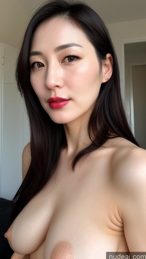 related ai porn images free for Woman One Lipstick Fairer Skin 40s Korean Beautiful Perfect Boobs Black Hair Close-up View
