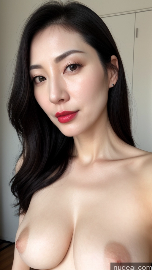 related ai porn images free for Woman One Lipstick Fairer Skin 40s Korean Beautiful Perfect Boobs Black Hair Close-up View