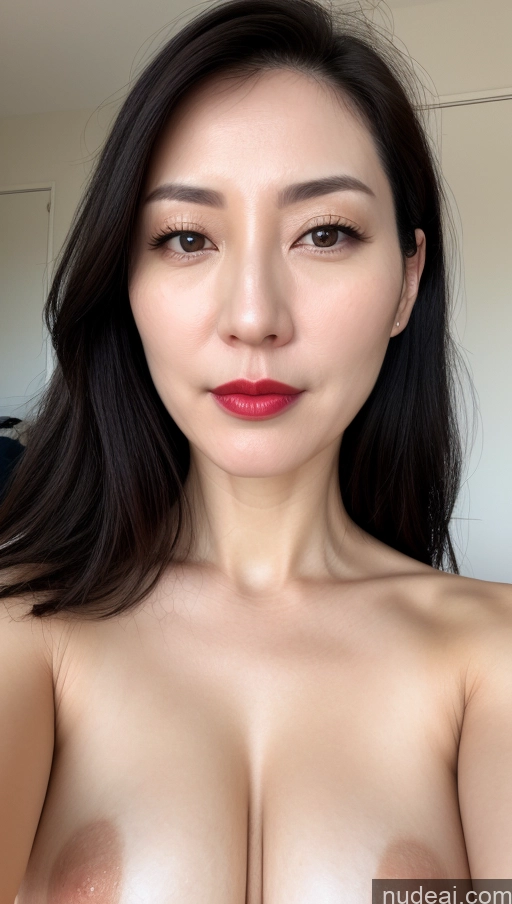 related ai porn images free for Woman One Lipstick Fairer Skin 40s Korean Beautiful Perfect Boobs Black Hair Close-up View
