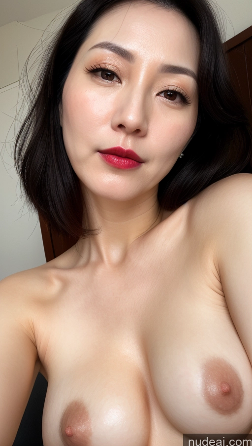 related ai porn images free for Woman One Lipstick Fairer Skin 40s Korean Beautiful Perfect Boobs Black Hair Close-up View