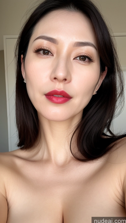 related ai porn images free for Woman One Lipstick Fairer Skin 40s Korean Beautiful Perfect Boobs Black Hair Close-up View