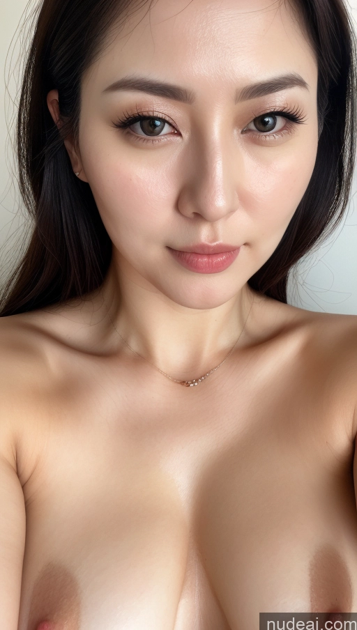 related ai porn images free for Woman One Beautiful Fairer Skin 30s Black Hair Slicked Korean Close-up View Busty Perfect Boobs