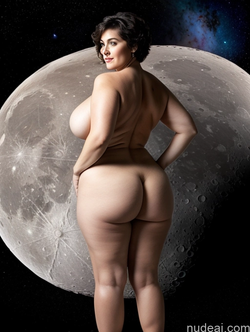 related ai porn images free for Milf Busty Huge Boobs Big Ass Thick Chubby Fat Big Hips Black Hair Pixie Back View Bending Over Moon