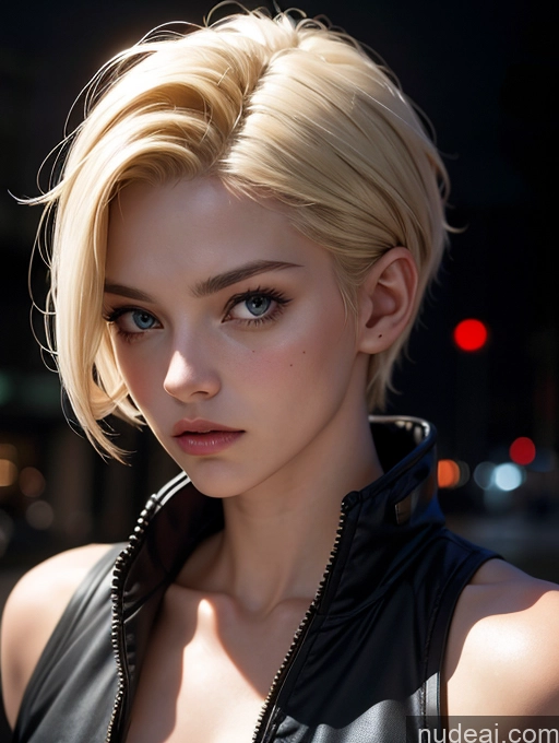 related ai porn images free for Woman Small Tits 18 Serious Blonde Dark Lighting Detailed White Cyberpunk Pixie Street 90s Front View