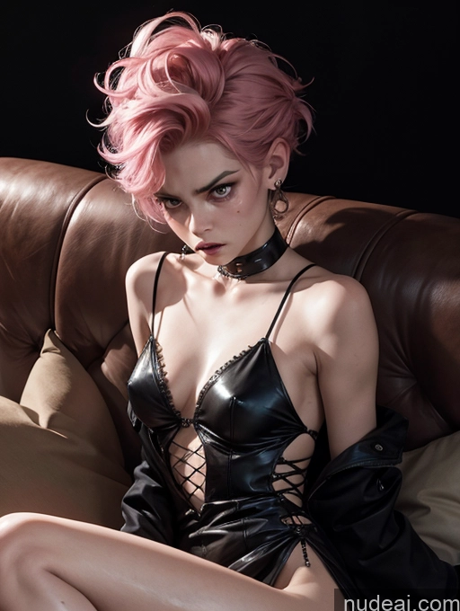 related ai porn images free for Woman Small Tits 18 Serious Dark Lighting Detailed Pixie Watercolor Pink Hair Angry Small Ass British Front View On Back Couch Goth