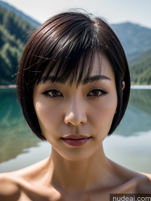 related ai porn images free for Woman Skinny 20s Sad Black Hair Short Hair Chinese Nude Bright Lighting Detailed Lake Close-up View