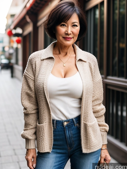 related ai porn images free for Milf Perfect Boobs Perfect Body Beautiful 70s Chinese Casual Blouse Sweater Secretary Professor Stylish Cleavage Detailed Short Hair Jacket Partially Nude